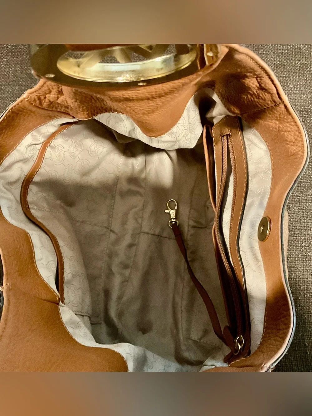 EUC MK Leather Hobo Bag - Cognac Brown CLL100